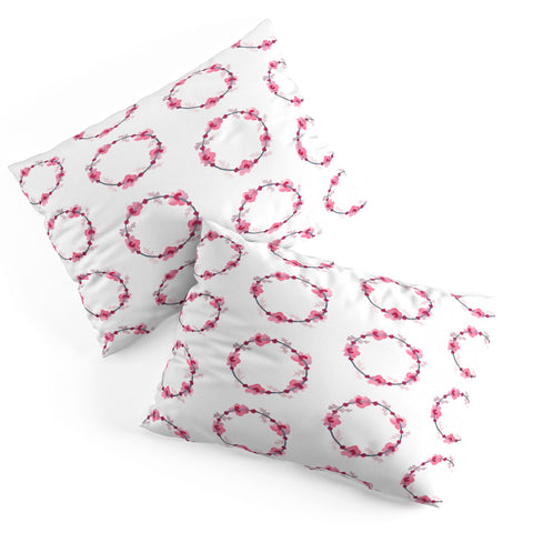Morgan Kendall pink wreaths Pillow Shams