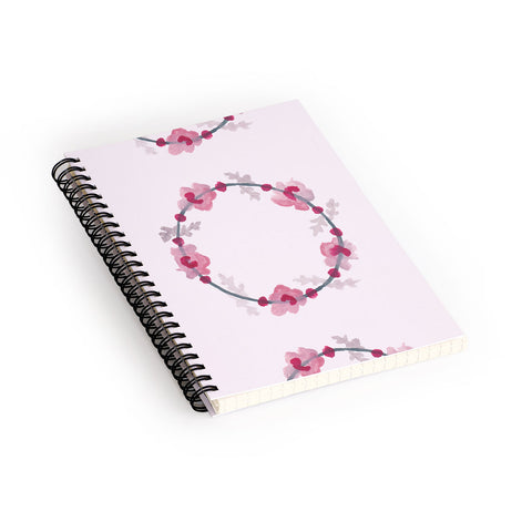 Morgan Kendall pink wreaths Spiral Notebook