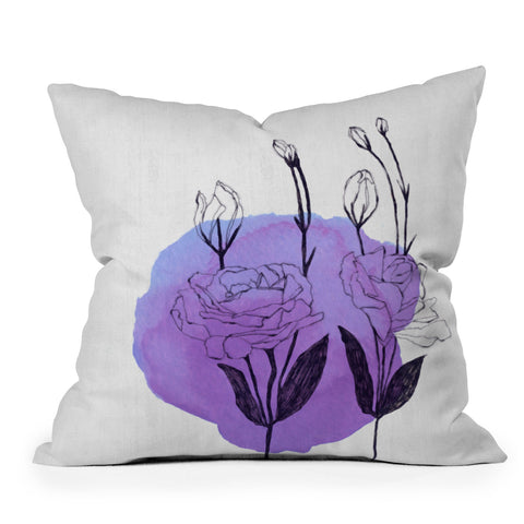 Morgan Kendall purple lisianthus Throw Pillow