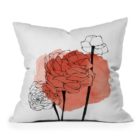 Morgan Kendall Ranunculus Throw Pillow