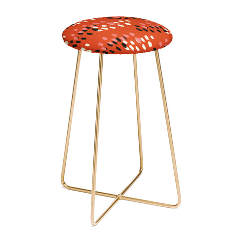 Morgan Kendall red scribbles Counter Stool