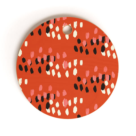 Morgan Kendall red scribbles Cutting Board Round
