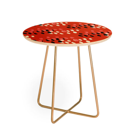 Morgan Kendall red scribbles Round Side Table