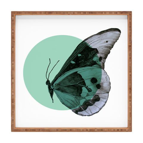 Morgan Kendall turquiose butterfly Square Tray