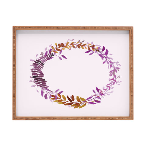 Morgan Kendall watercolor wreath Rectangular Tray