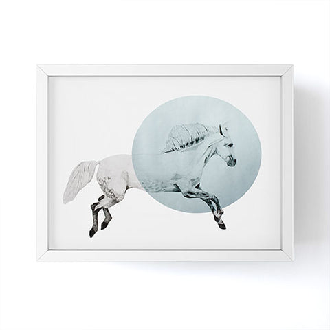 Morgan Kendall White Horse Framed Mini Art Print
