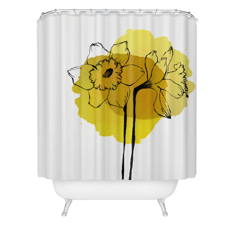 Morgan Kendall yellow daffodils Shower Curtain