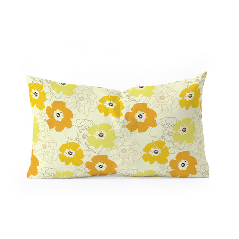 Morgan Kendall yellow flower power Oblong Throw Pillow