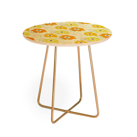 Morgan Kendall yellow flower power Round Side Table