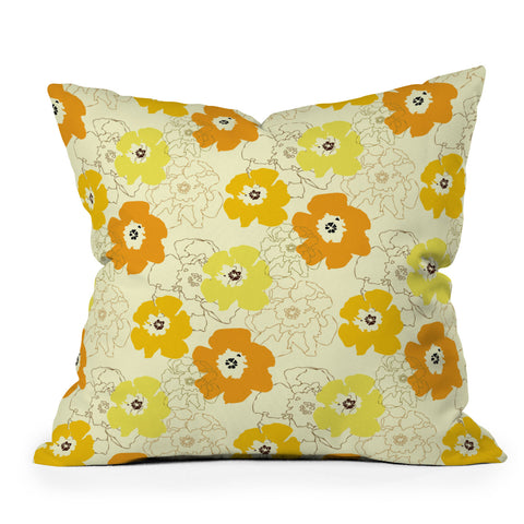 Morgan Kendall yellow flower power Throw Pillow