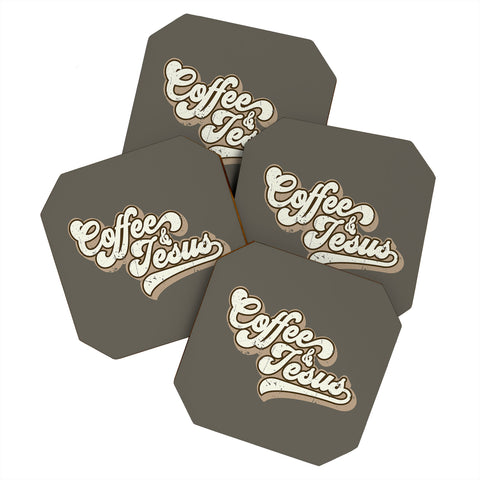 move-mtns Coffee and Jesus Coaster Set