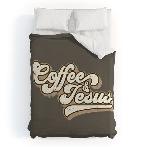 move-mtns Coffee and Jesus Duvet Cover