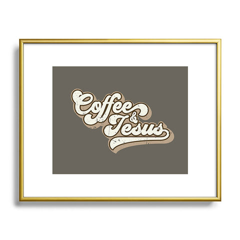 move-mtns Coffee and Jesus Metal Framed Art Print