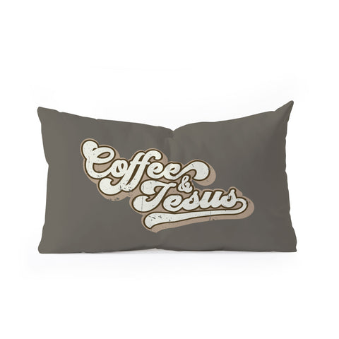 move-mtns Coffee and Jesus Oblong Throw Pillow