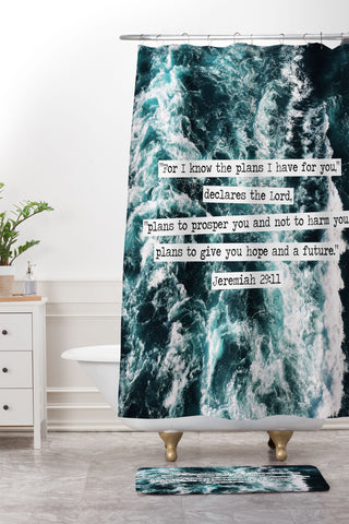 move-mtns Jeremiah Ocean Shower Curtain And Mat
