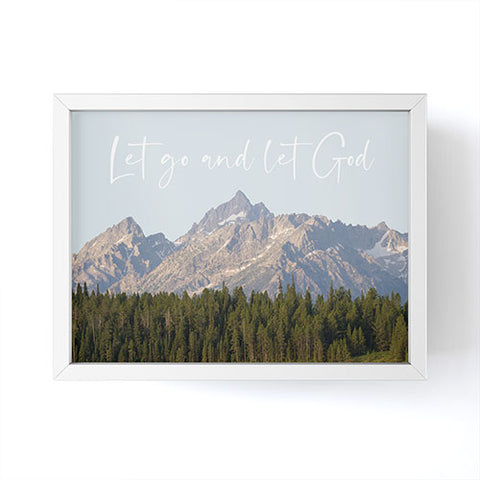 move-mtns Let go and let God Framed Mini Art Print