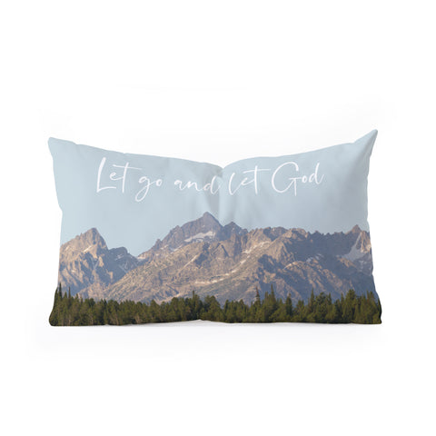 move-mtns Let go and let God Oblong Throw Pillow