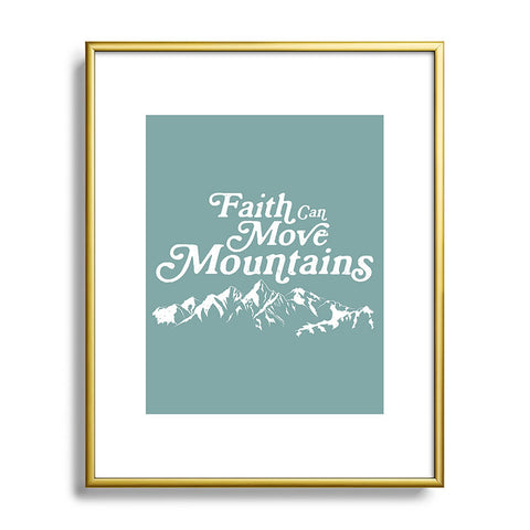 move-mtns Retro Faith can Move Mountains Metal Framed Art Print