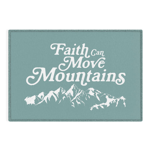 move-mtns Retro Faith can Move Mountains Outdoor Rug