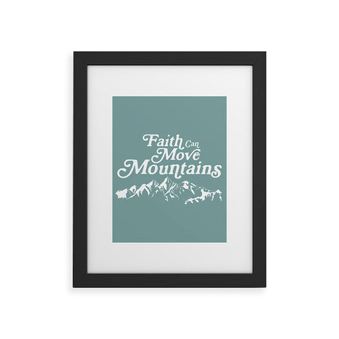 move-mtns Retro Faith can Move Mountains Framed Art Print