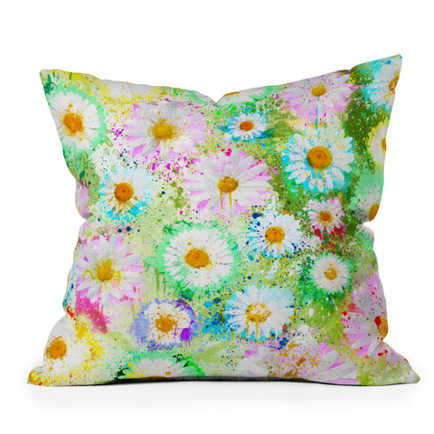 Msimioni Sweet Flowers Colors Throw Pillow