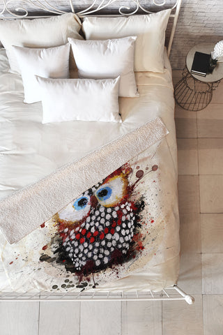 Msimioni The Owl Fleece Throw Blanket