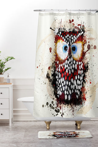 Msimioni The Owl Shower Curtain And Mat