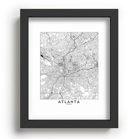 multipliCITY Atlanta White Map Recessed Framing Rectangle