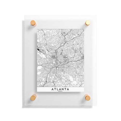 multipliCITY Atlanta White Map Floating Acrylic Print