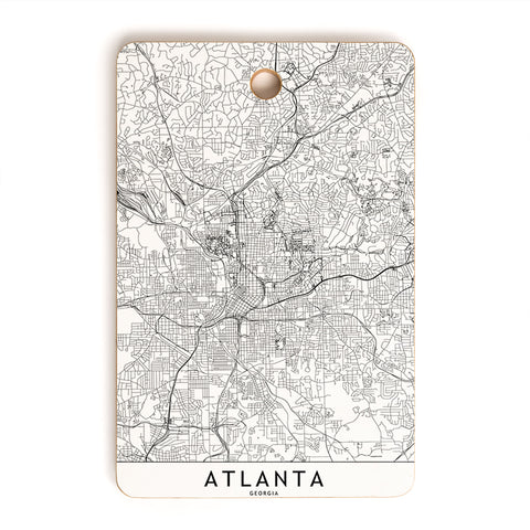 multipliCITY Atlanta White Map Cutting Board Rectangle
