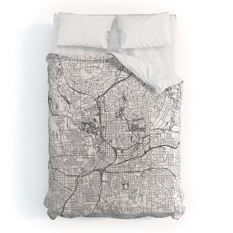 multipliCITY Atlanta White Map Duvet Cover