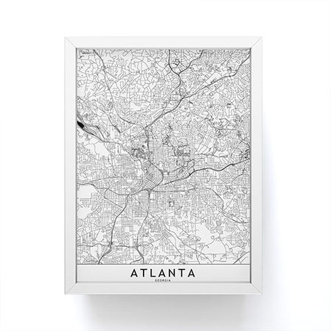 multipliCITY Atlanta White Map Framed Mini Art Print