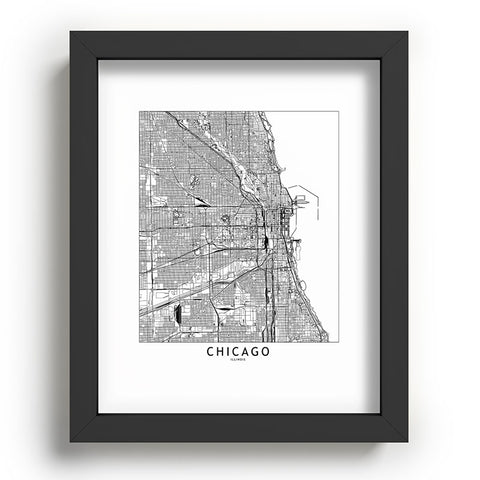 multipliCITY Chicago White Map Recessed Framing Rectangle
