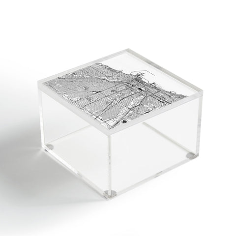 multipliCITY Chicago White Map Acrylic Box