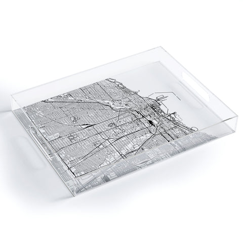multipliCITY Chicago White Map Acrylic Tray