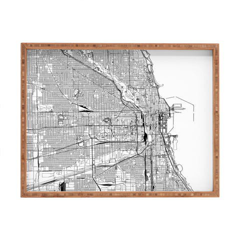 multipliCITY Chicago White Map Rectangular Tray