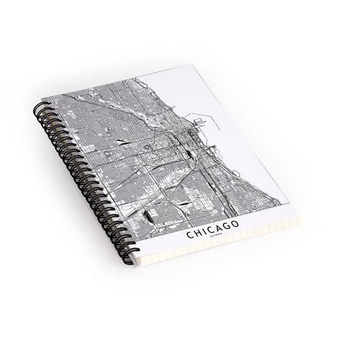 multipliCITY Chicago White Map Spiral Notebook