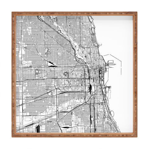 multipliCITY Chicago White Map Square Tray