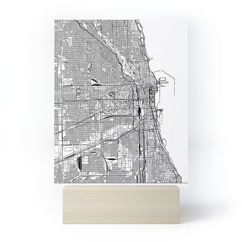 multipliCITY Chicago White Map Mini Art Print