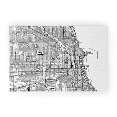 multipliCITY Chicago White Map Welcome Mat
