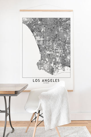 multipliCITY Los Angeles White Map Art Print And Hanger