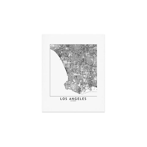 multipliCITY Los Angeles White Map Art Print