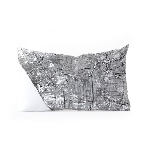 multipliCITY Los Angeles White Map Oblong Throw Pillow