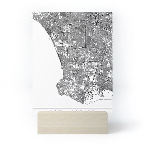 multipliCITY Los Angeles White Map Mini Art Print