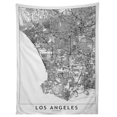 multipliCITY Los Angeles White Map Tapestry