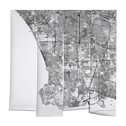 multipliCITY Los Angeles White Map Wall Mural