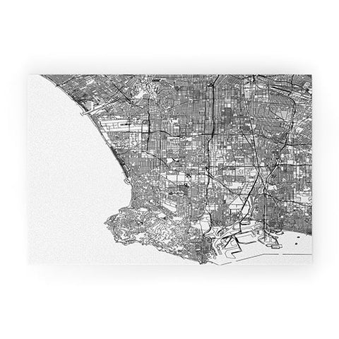 multipliCITY Los Angeles White Map Welcome Mat