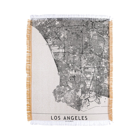 multipliCITY Los Angeles White Map Throw Blanket