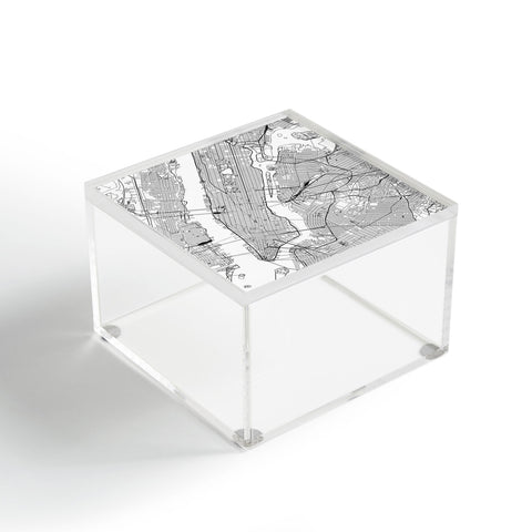 multipliCITY New York City White Map Acrylic Box