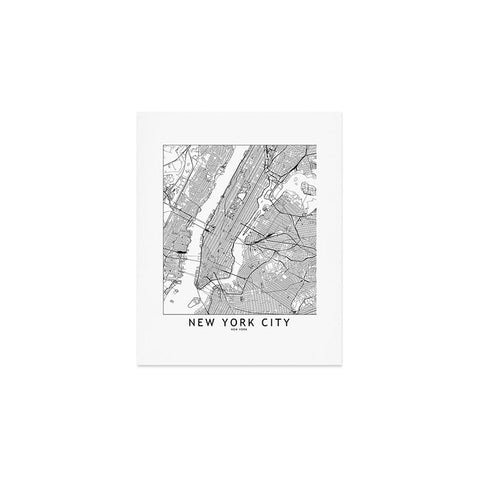 multipliCITY New York City White Map Art Print